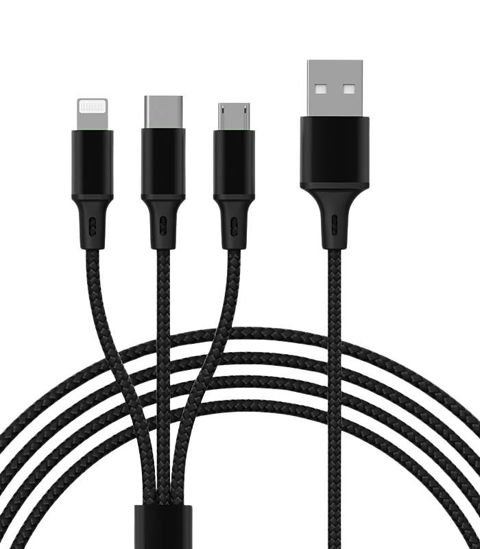 Charging Cable – Azeada Cavalry 3 In 1 Braided 1.3M PD-B92th