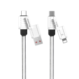 Azeada Panzer 65W Fast Charge Data Cable for iPhone 15 AZ-B06th designed for high-speed charging, featuring a robust build, USB-C to Lightning connector, and compatibility with fast charging technology.