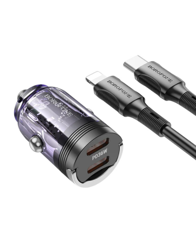 Car Charger Set – Borofone BZ29B Dual Port PD36W C To iPhone