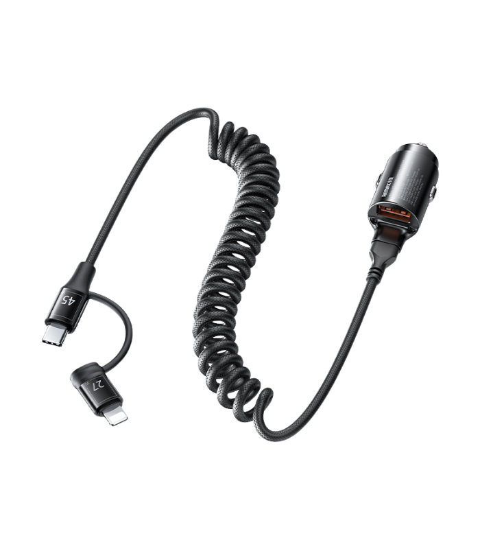 Car Charger – Remax Ruichy Series C+L Spring Cables RCC356