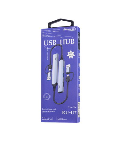 Hub – Remax Aluminum Alloy 5-in-1 Type-C+USB RU-U7