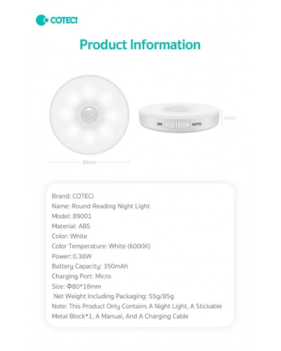 Rounded LED Light – Coteci Motion Sensor