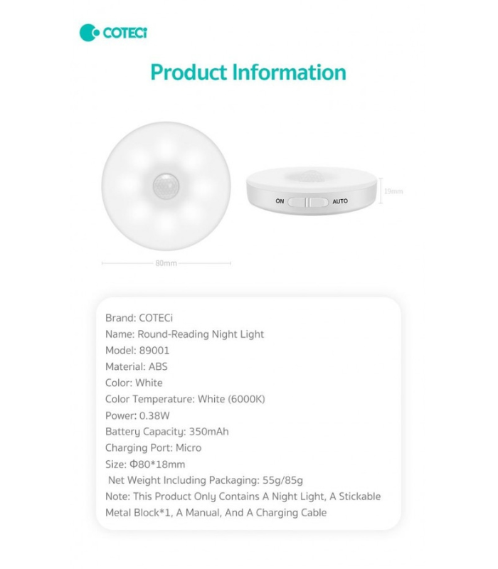 Rounded LED Light – Coteci Motion Sensor